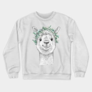 Alpaca with wreath Crewneck Sweatshirt